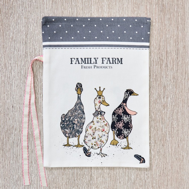 Набор мешочков из 2-х шт "family farm" 20х29см,100% хлопок,графит,твил,пропитка SANTALINO (850-747-91)