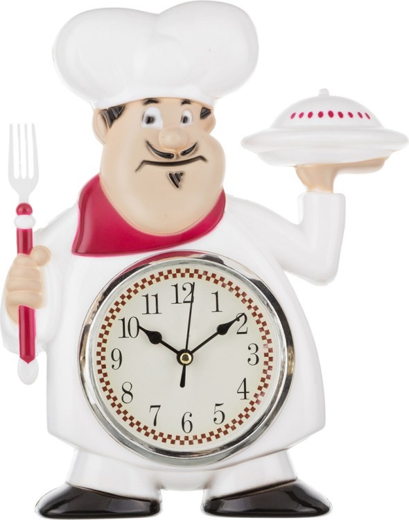 Часы настенные кварцевые "chef kitchen" 19*5*30 см.диаметр циферблата=10 см. Lefard (220-119)