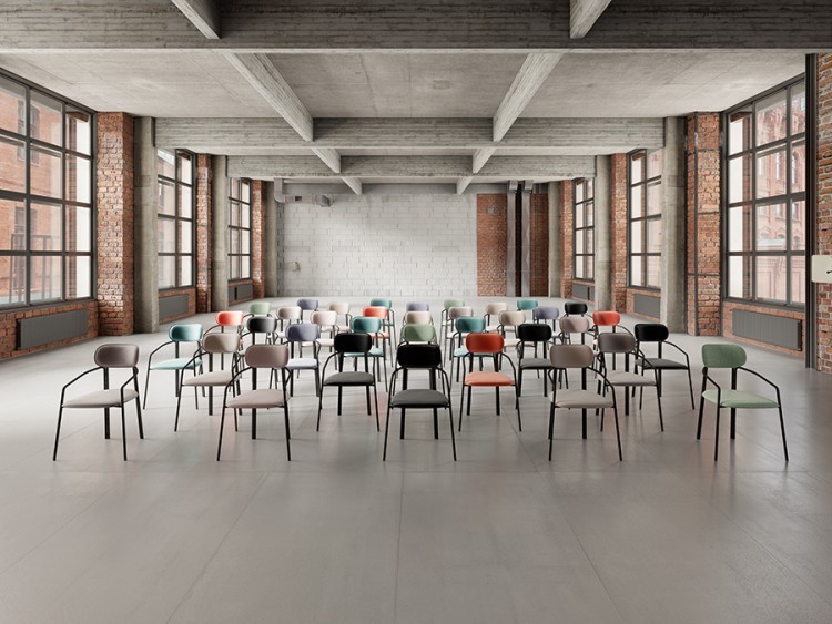 Стул ror, round, велюр, черный/бежевый (74435)