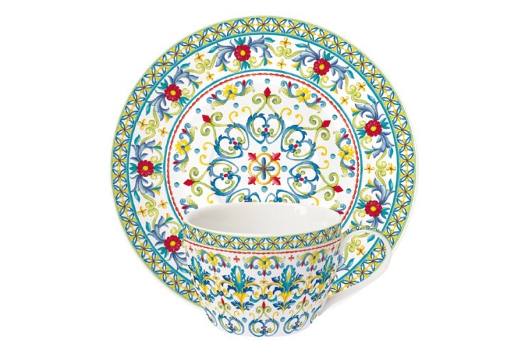 Чашка с блюдцем Средиземноморье, 0,24 л - EL-R0939/MEBL Easy Life