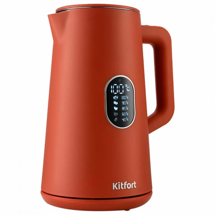 Чайник KITFORT КТ-6115-3 1,5 л 1800 Вт закр нагр элемент двойные стенки красный 455997 (1) (94082)