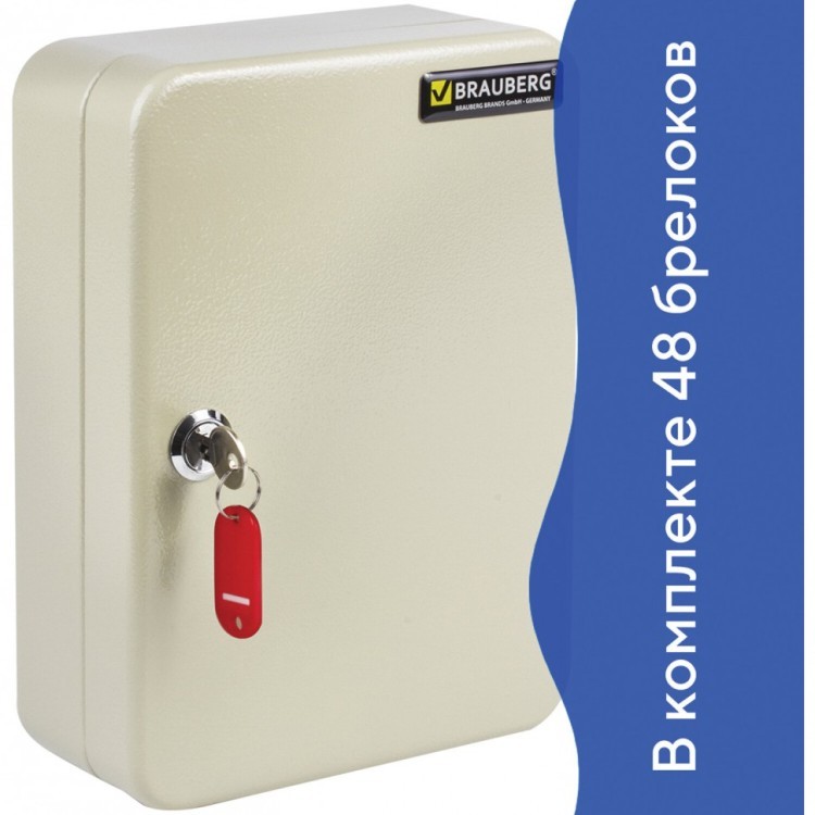 Шкафчик Ключница на 48 ключей Brauberg 250х180х80 мм с замком серый 290338 (1) (90903) Шкафчик Ключница на 48 ключей Brauberg 250х180х80 мм с замком серый 290338 (1) (90903)