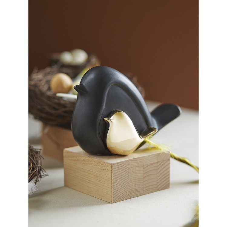 Декор из фарфора black birdie из коллекции essential, 14,5х6x10 см (77380)