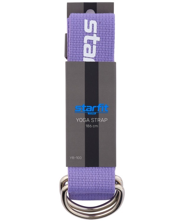 Ремень для йоги YB-100 183 см, хлопок, фиолетовый пастель (1121647)