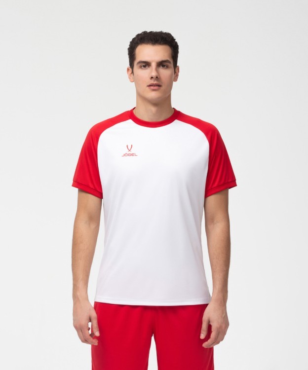 Футболка игровая JÖGEL CAMP Reglan Jersey, белый/красный (701702) Футболка игровая JÖGEL CAMP Reglan Jersey, белый/красный (701702)