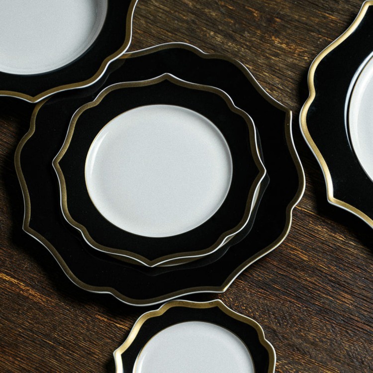 Тарелка LION005NE004220, костяной фарфор, black, ivory, gold, LE COQ Тарелка LION005NE004220, костяной фарфор, black, ivory, gold, LE COQ