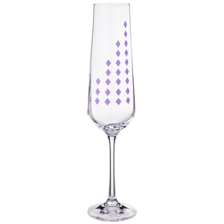 Набор бокалов для шампанского из 6 шт. "sandra" 200 мл. высота=25 см Bohemia Crystal (674-651)