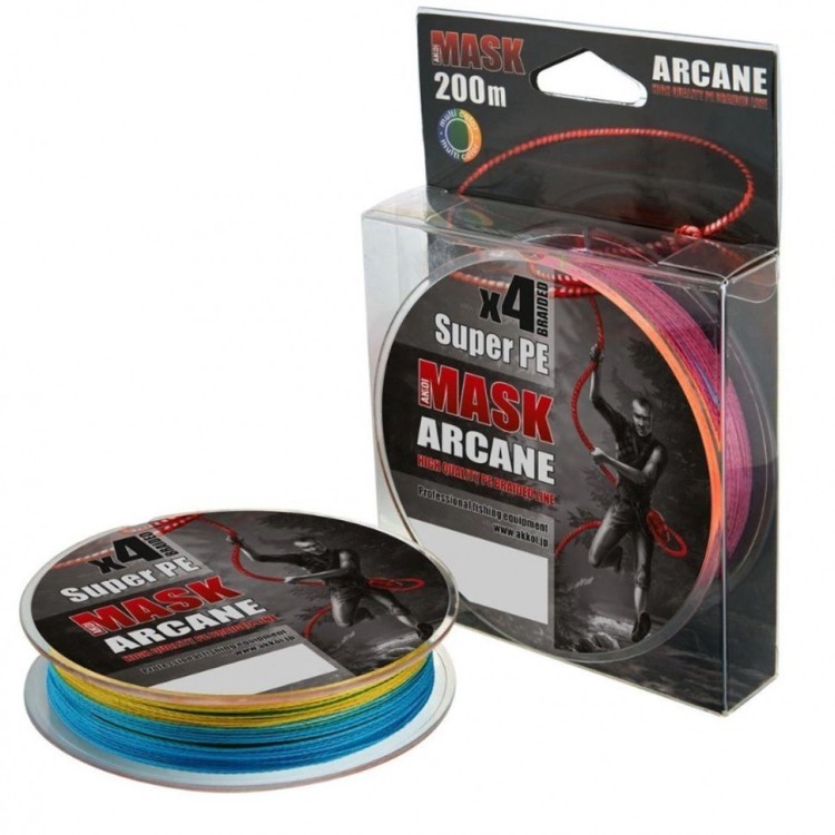 Леска плетеная Akkoi Mask Arcane X4 0,12мм 200м Multicolor MA4MC/200-0,12 (75803)