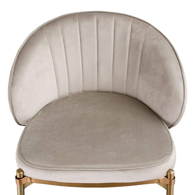 Стул барный coral, велюр, серо-бежевый (74377)