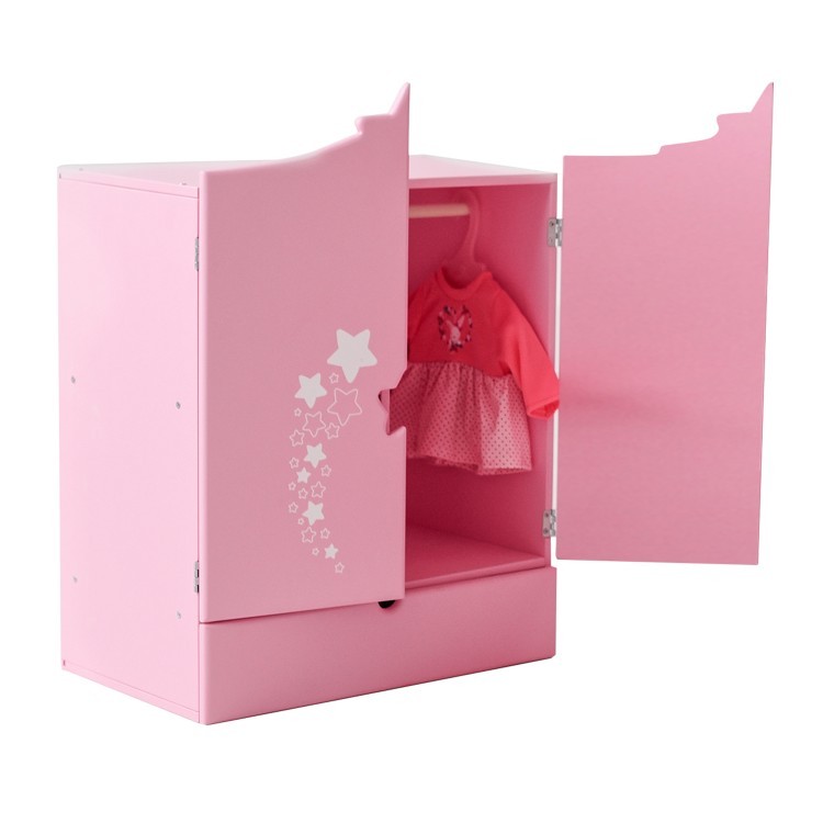 Шкаф для кукол "Звездочка", цвет: розовый (PFD120-63)
