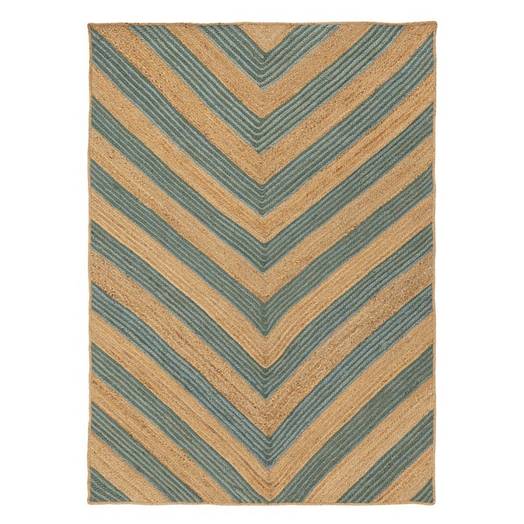 Ковер из джута с вставками зеленого цвета из коллекции ethnic, 160х230 см (74483) Ковер из джута с вставками зеленого цвета из коллекции ethnic, 160х230 см (74483)
