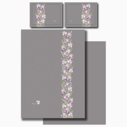 Кпб 1,5 спальный "irises" серый, сатин, хлопок 100%, под.150х210-1шт,пр.180х220-1шт,нав.50х70-2шт Lefard (989-003-14)