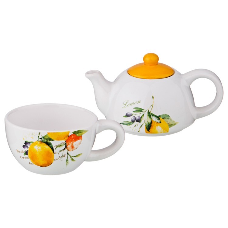Набор из 2 пр. "итальянские лимоны" чайник 380 мл. и чашка 350 мл. Lefard (230-271)