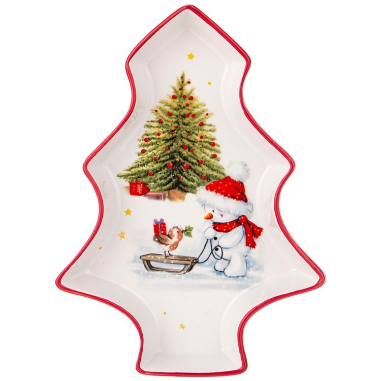 Блюдо agness “с новым годом!" в форме елки 23*19,5*5 см Agness (358-2117)