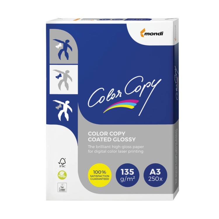 Бумага для цветной лазерной печати Color Copy Glossy А3, 135 г/м2, 250 листов, глянцевая (65329)