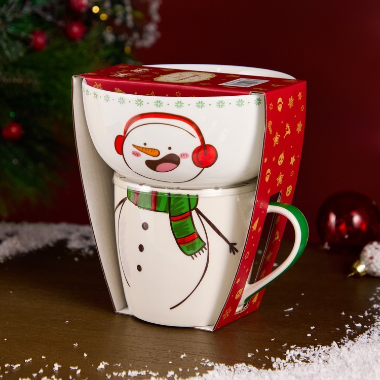 Набор посуды lefard "снеговик" 2 пр. (кружка 360мл, салатник 500мл) Lefard (260-1066)