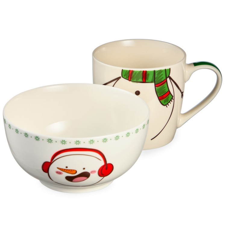 Набор посуды lefard "снеговик" 2 пр. (кружка 360мл, салатник 500мл) Lefard (260-1066)