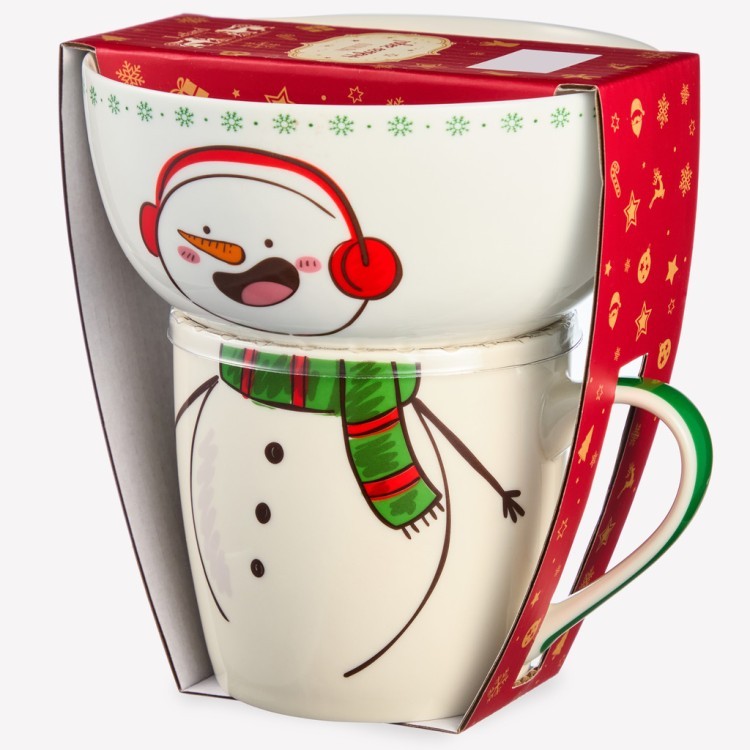 Набор посуды lefard "снеговик" 2 пр. (кружка 360мл, салатник 500мл) Lefard (260-1066)