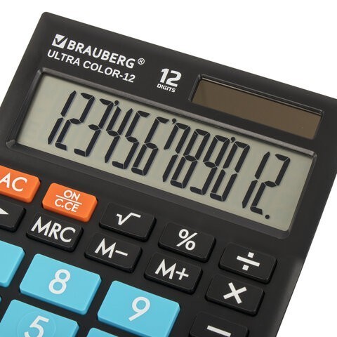 Калькулятор настольный Brauberg Ultra Color-12-BKBU 12 разрядов 250497 (1) (86040)