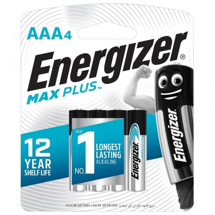 Батарейки алкалиновые Energizer Max Plus LR03 (AAA) 4 шт E301321701 (76395)