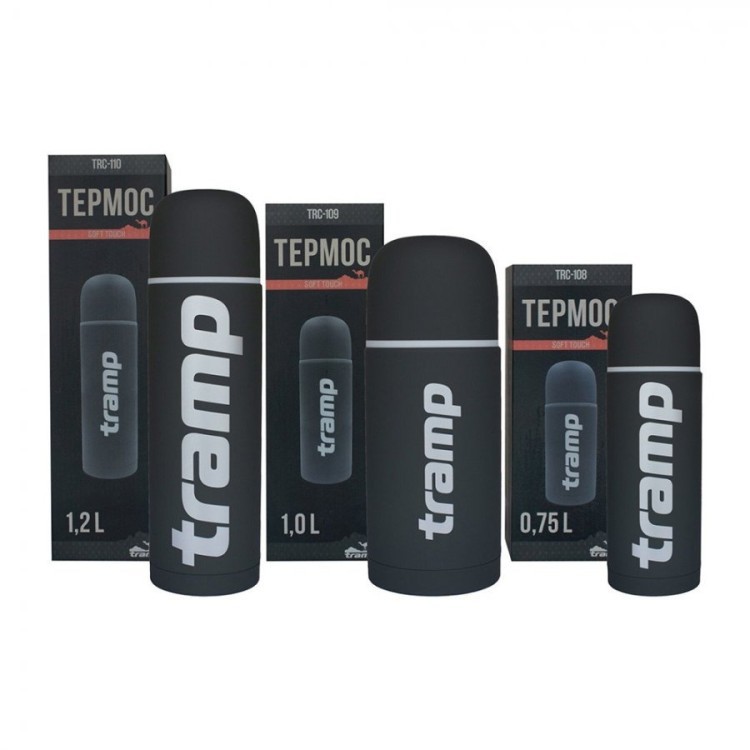 Термос Tramp Soft Touch 1,2 л серый TRC-110 (63878)