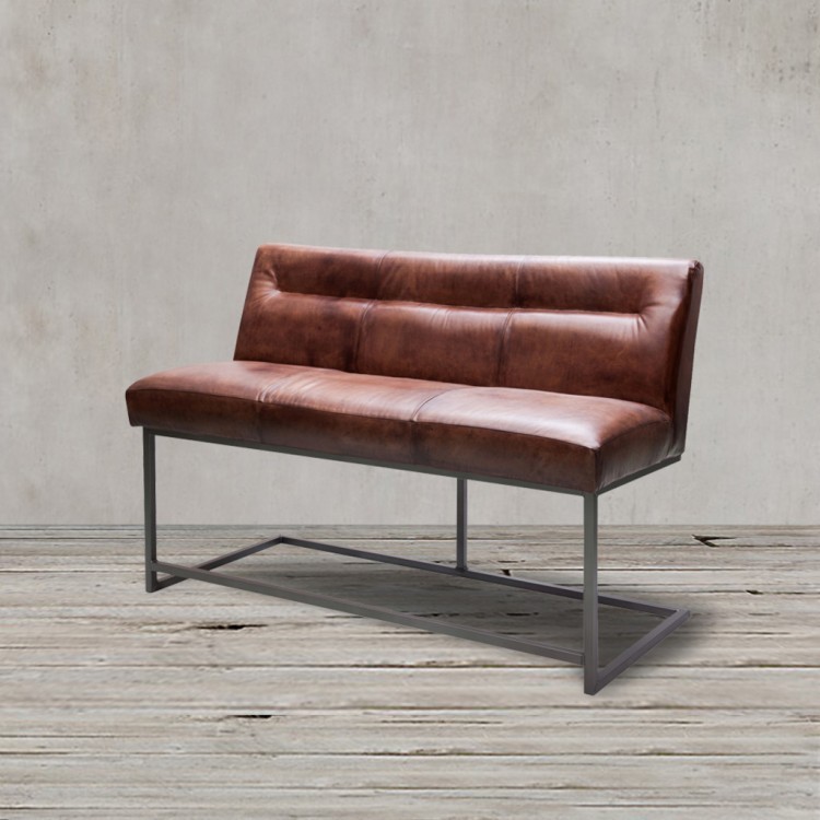 Диван BUDDY BUDDY-BAR-BENCH160, каркас металл, обивка натуральная кожа, dark brown, ROOMERS FURNITURE Диван BUDDY BUDDY-BAR-BENCH160, каркас металл, обивка натуральная кожа, dark brown, ROOMERS FURNITURE