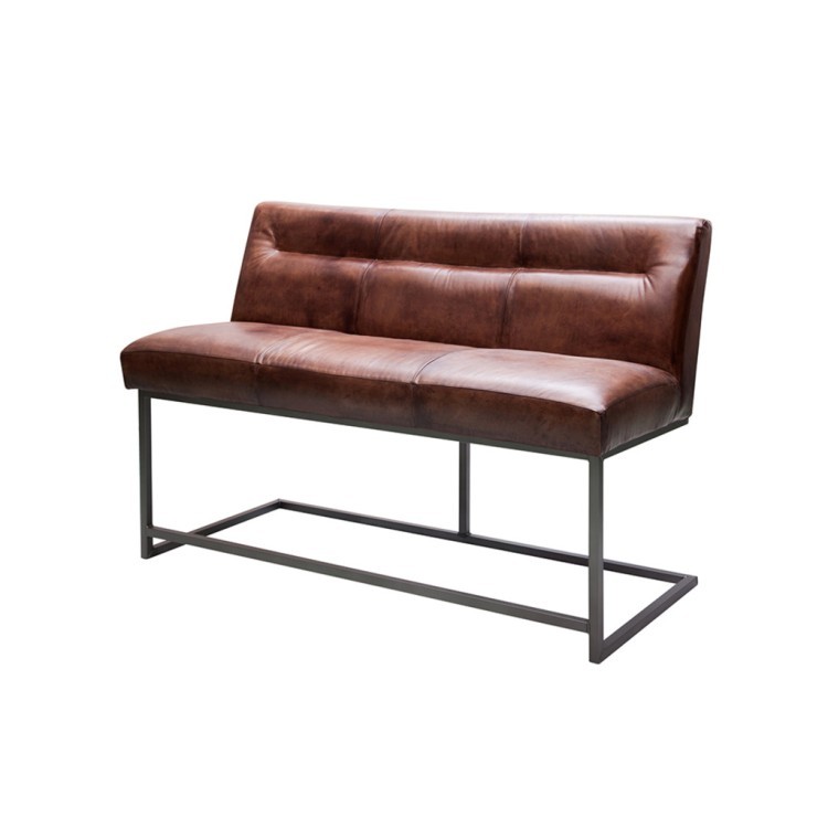 Диван BUDDY BUDDY-BAR-BENCH160, каркас металл, обивка натуральная кожа, dark brown, ROOMERS FURNITURE Диван BUDDY BUDDY-BAR-BENCH160, каркас металл, обивка натуральная кожа, dark brown, ROOMERS FURNITURE