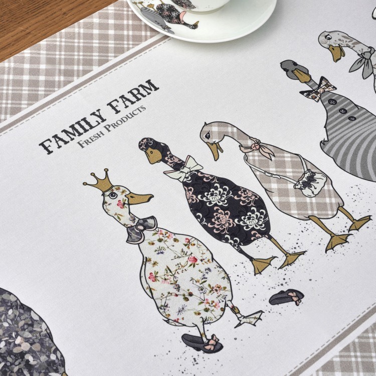 Дорожка на стол "family farm", 45х145см, клетка, 100% хлопок,твил Lefard (850-748-3)