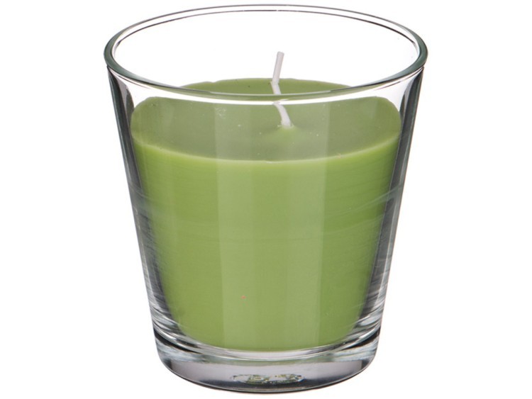 Ароматическая свеча в стакане диаметр=8 см. высота=9 см. цвет зеленый PC Grupa (602-070)