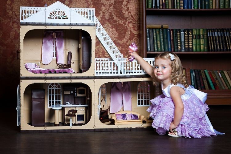 Коттедж для кукол Barbie (Барби) "Коллекция", С-1292 с мебелью (С-1292п)