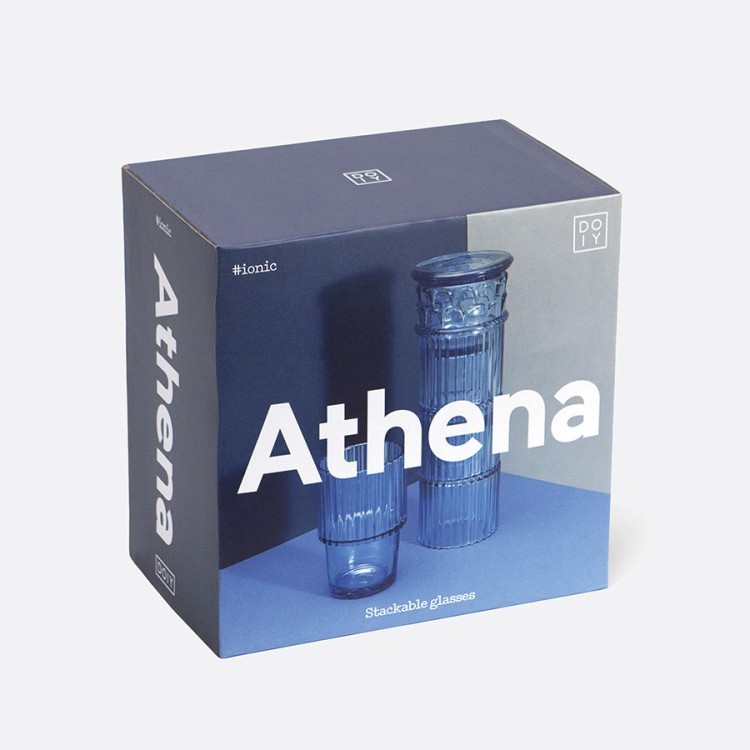 Набор из 4-х стаканов athena, голубые (75738)