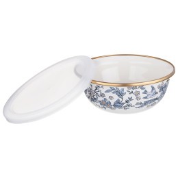 Набор мисок lefard эмалирован. с пластик.крышками, серия royal garden 6пр. 14/16/18см, 0,6/0,9/1,3л Lefard (950-677)