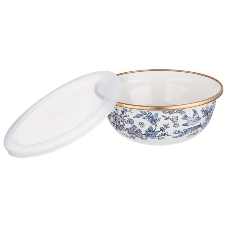 Набор мисок lefard эмалирован. с пластик.крышками, серия royal garden 6пр. 14/16/18см, 0,6/0,9/1,3л Lefard (950-677)