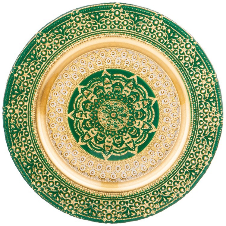 Тарелка «jasmin» green 28 cm без упаковки (мал 6шт) АКСАМ (339-170)
