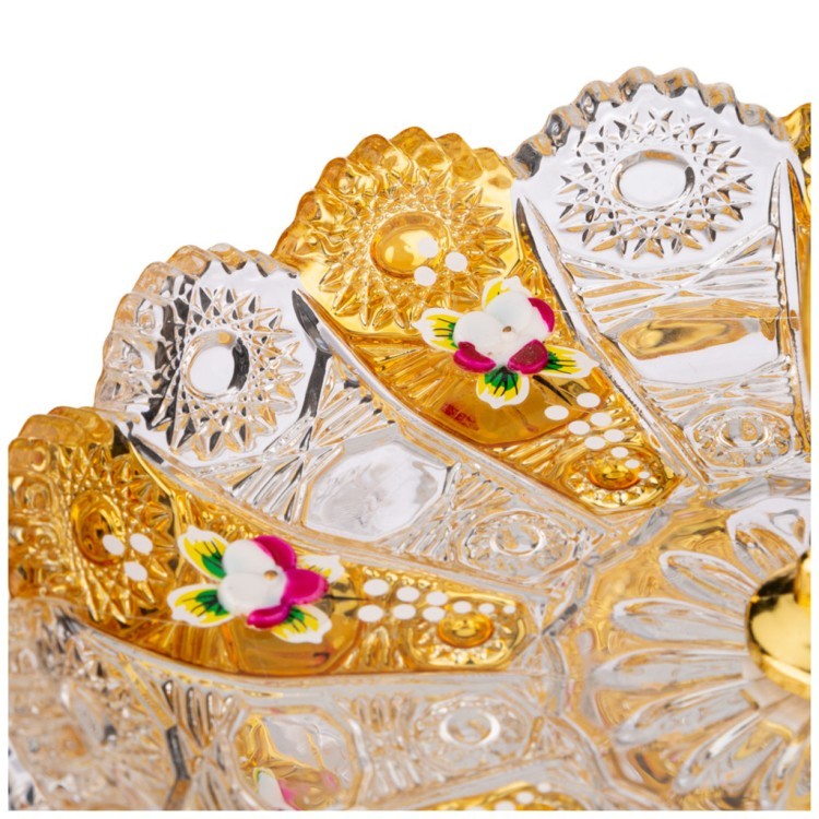 Фруктовница 2-х ярусная "lefard gold glass" диаметр=17/30 см. высота=28,5 см. Lefard (195-161)