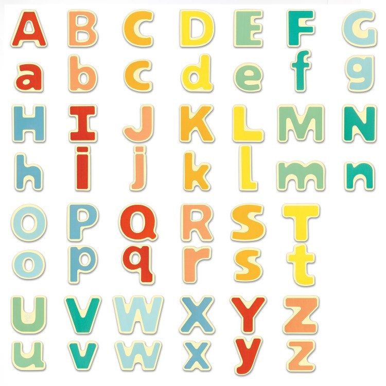 Деревянные магнитные буквы "Учим английский с Hape", 52 элемента (E2006_HP)
