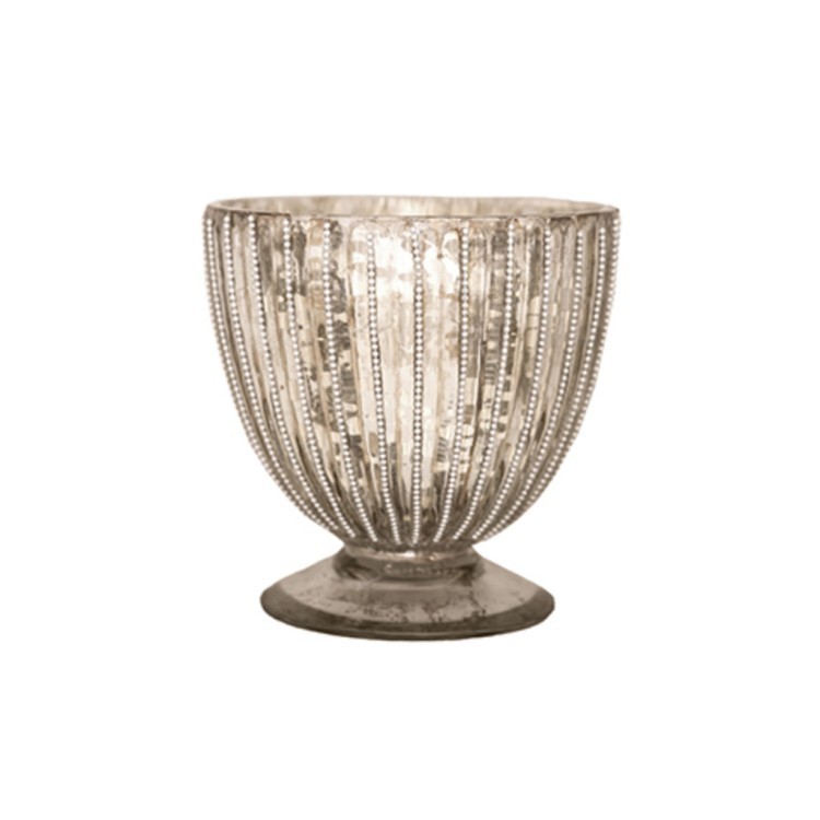 Подсвечник ATJ369, 11, стекло, Antique silver, RESTORATION HARDWARE