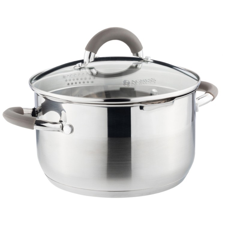 Кастрюля agness "profi home" со стеклянной крышкой, 3,0л 20x11.5 см цвет ручек:кофейный Agness (914-212) Кастрюля agness "profi home" со стеклянной крышкой, 3,0л 20x11.5 см цвет ручек:кофейный Agness (914-212)