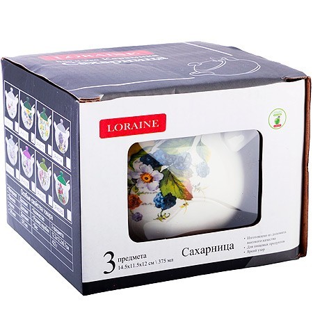 Сахарница с крышкой 375мл с ложкой 3пр Лесные ягоды с лимонами доломит LR (60150) Сахарница с крышкой 375мл с ложкой 3пр Лесные ягоды с лимонами доломит LR (60150)