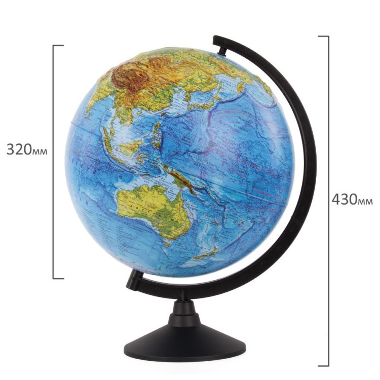 Глобус физический Globen Классик d320 мм рельефный К013200219 (1) (66783)