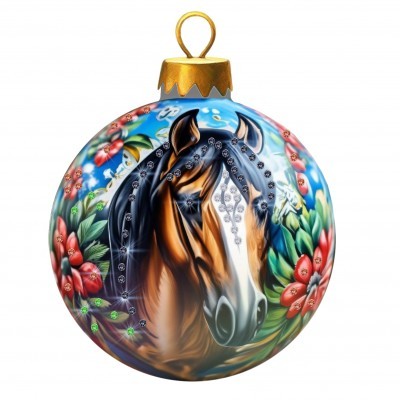 Новогодний шар Всадник благодати с кристаллами Swarovski (2586)