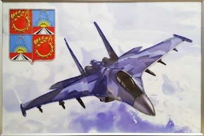 Картина Истребитель Су-35 с кристаллами Swarovski (2343)