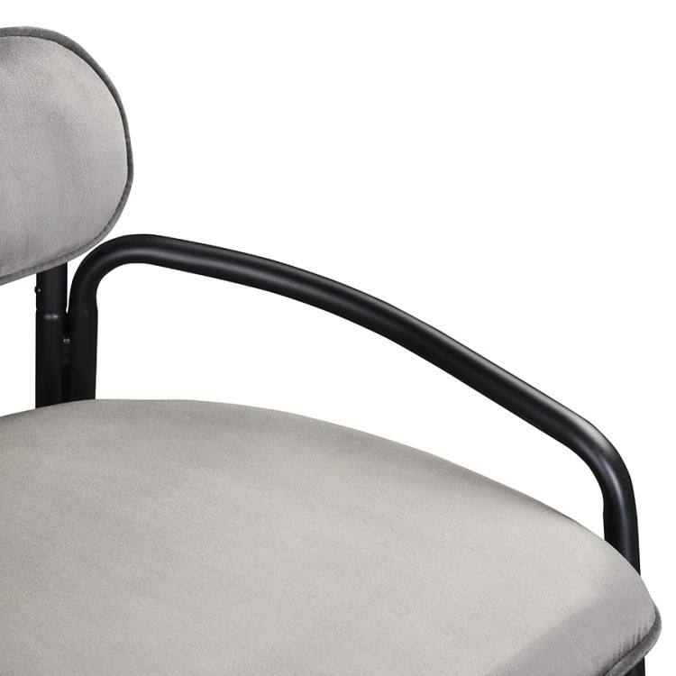 Стул полубарный ror, round, велюр, черный/серый (74448)