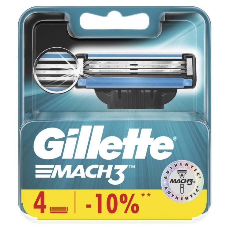 Сменные кассеты для бритья 4 шт GILLETTE Жиллет Mach3 для мужчин 602833 (1) (94829)