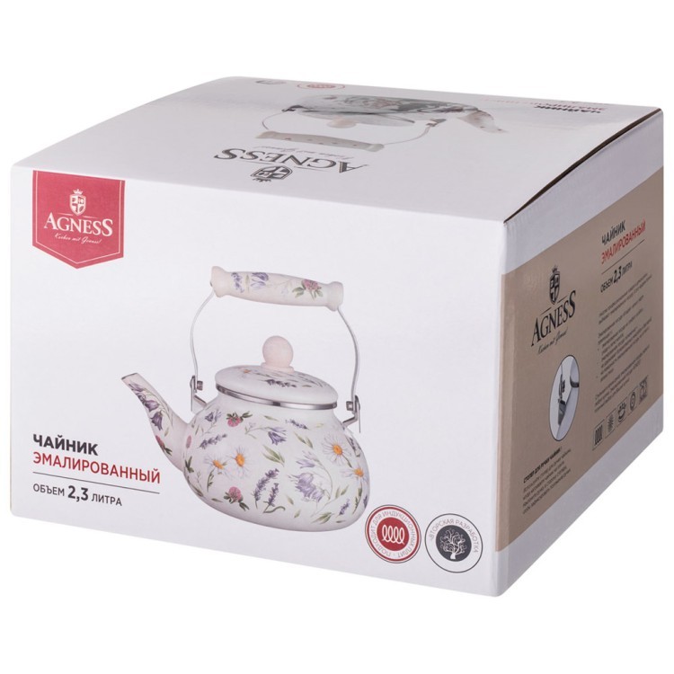 Чайник agness эмалированный серия "flower story", 2,3 л Agness (943-092)