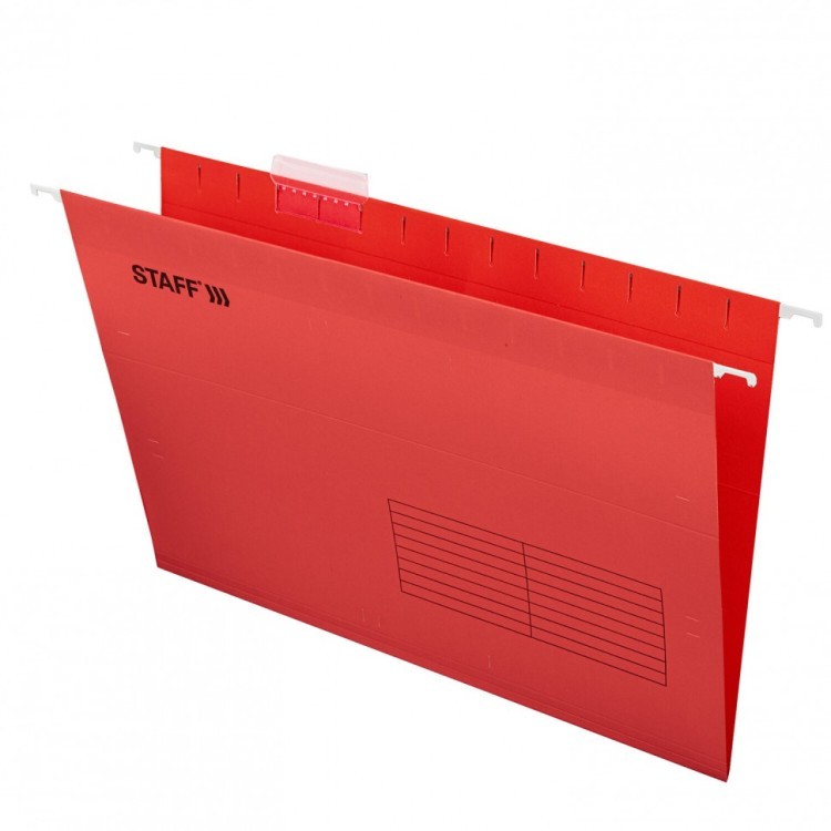 Подвесные папки A4/Foolscap 404х240 мм до 80 л к-т 10 шт красные картон STAFF 270936 (1) (93177)