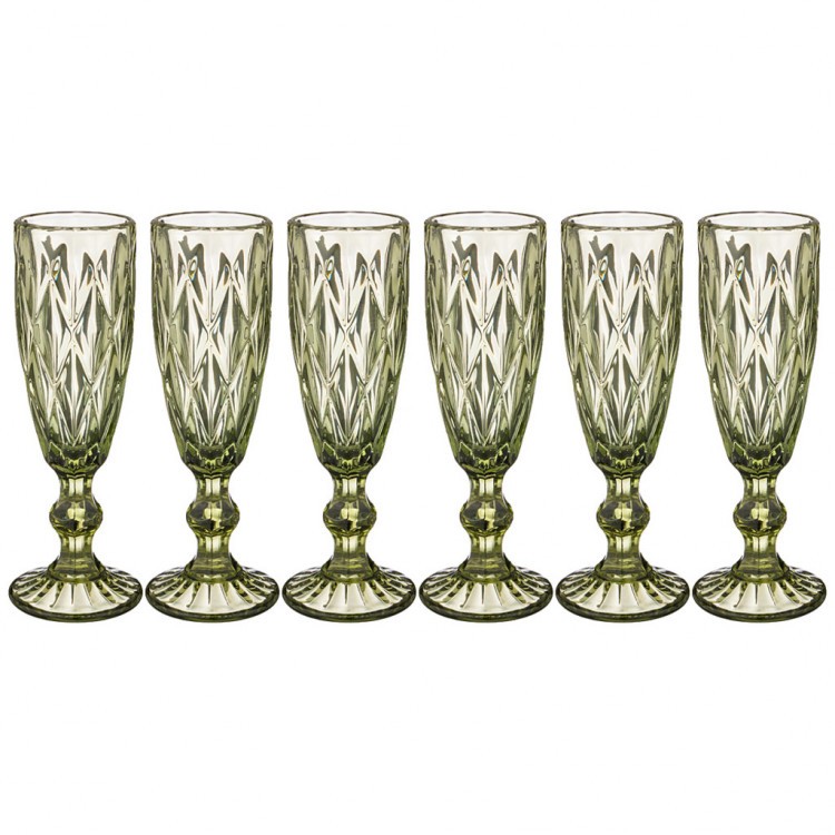 Набор бокалов для шампанского "ромбо" 6шт. серия "muza color" 150мл. / в=20 см. Lefard (781-115)