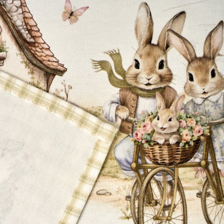 Набор полотенец из 2шт "rabbits family" клетка велосипед, 40х60см, 100% хлопок, твил (850-215-6) 