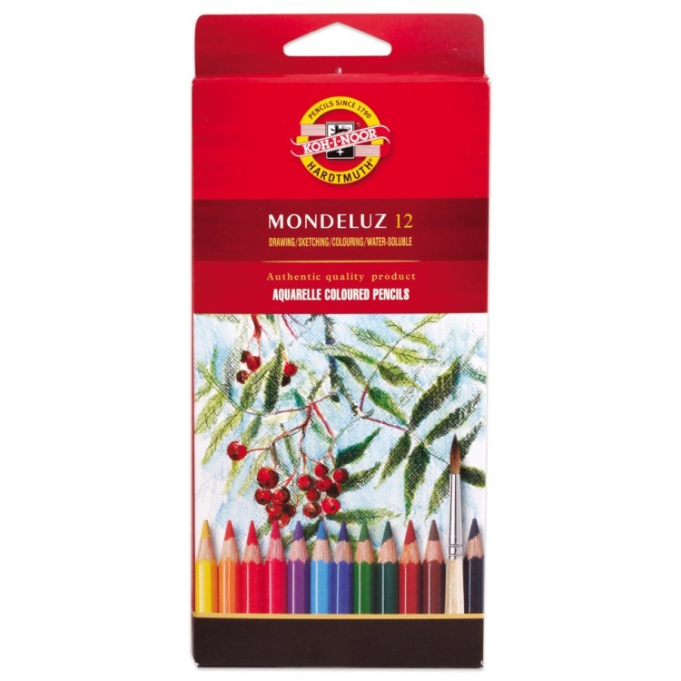 Карандаши цветные акварельные KOH-I-NOOR Mondeluz 3,8 мм 12 цветов 180328 (1) (65714)