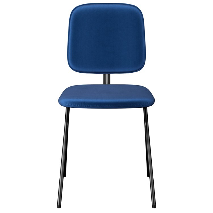 Стул ror, y, велюр, черный/темно-голубой (75290)
